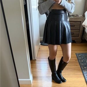 Sunday Best Black Pleated Mini Skirt